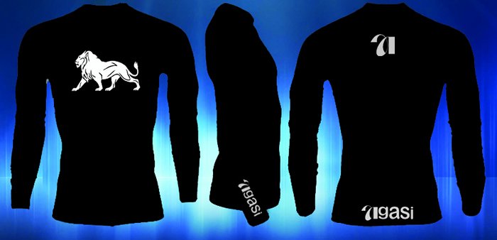black rash guard lion